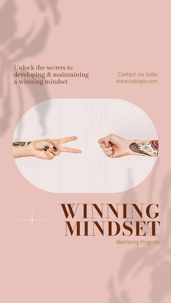 Winning mindset mentoring Instagram story template, editable social media design