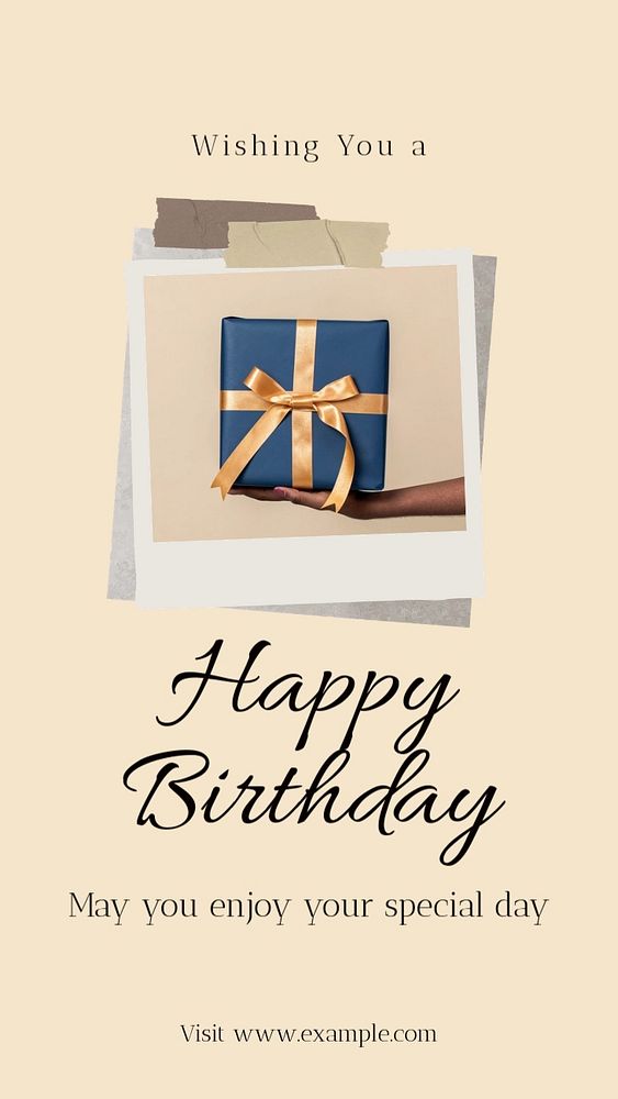 Happy birthday Instagram story template, editable social media design