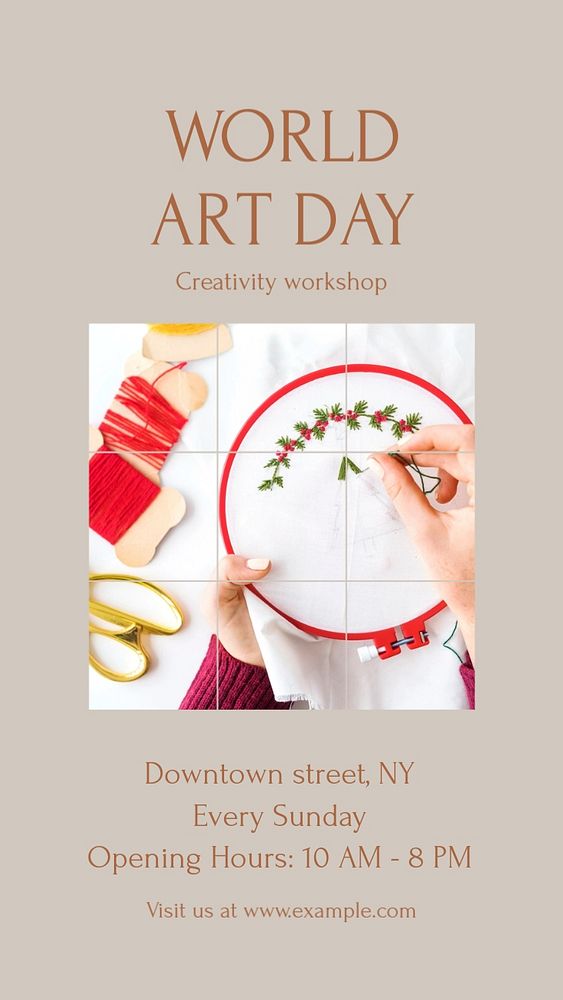 World art day Instagram story template, editable social media design