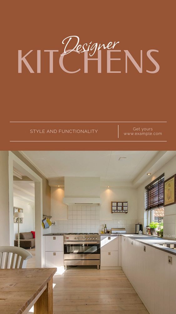 Kitchen design Instagram story template, editable social media design