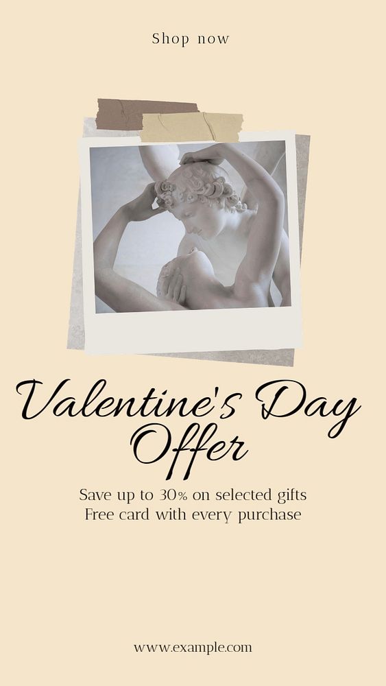 Valentine's Day offer Instagram story template, editable social media design