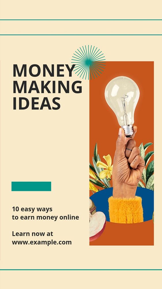 Money making ideas Instagram story template, editable social media design