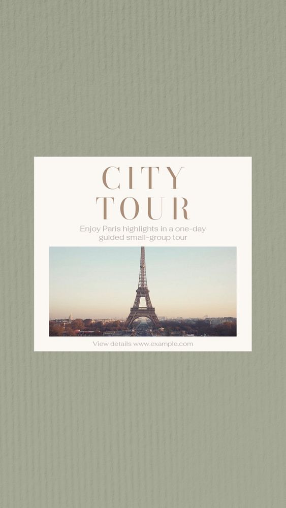 City tour Instagram story template, editable social media design