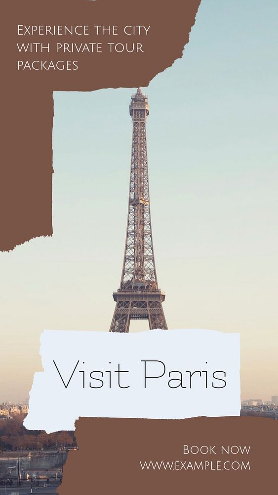 Paris private tour Instagram story template, editable social media design