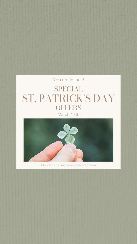 St.Patrick's sale Instagram story template, editable social media design