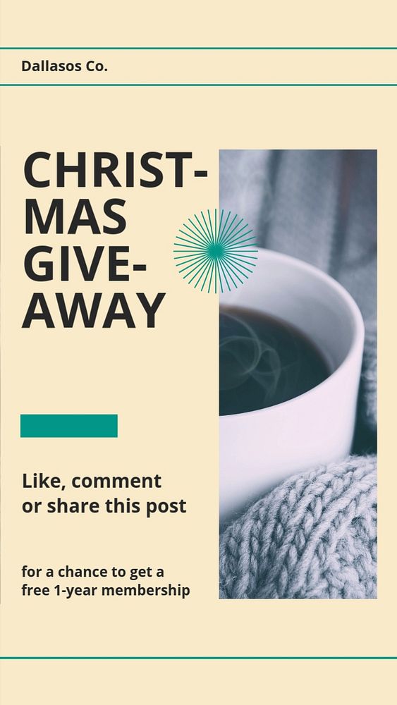 Christmas giveaway Instagram story template, editable social media design