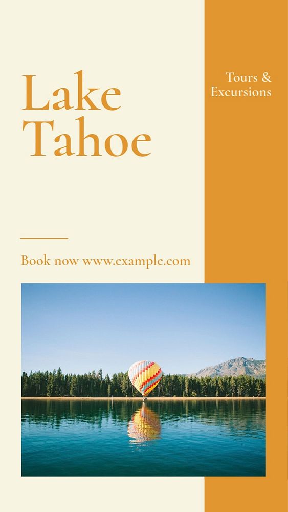 Lake Tahoe Instagram story template, editable social media design