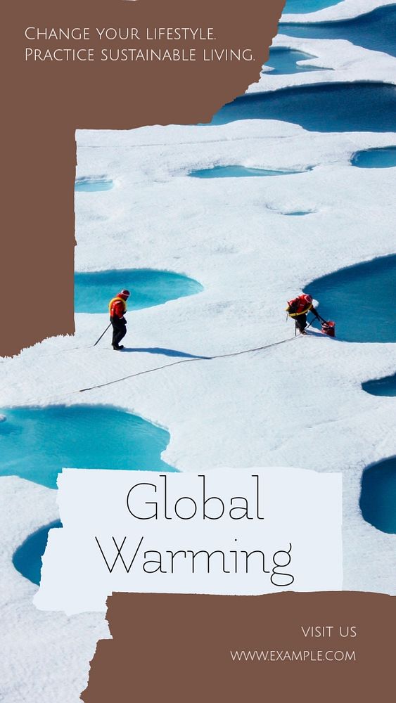 Global warming Instagram story template, editable social media design