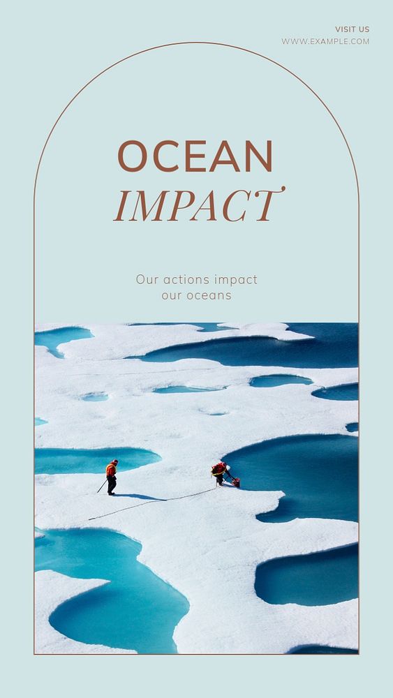 Ocean impact Instagram story template, editable social media design