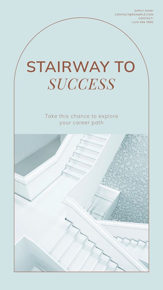 Stairway to success Instagram story template, editable social media design