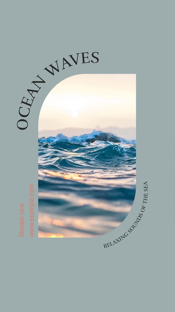 Ocean waves Instagram story template, editable social media design