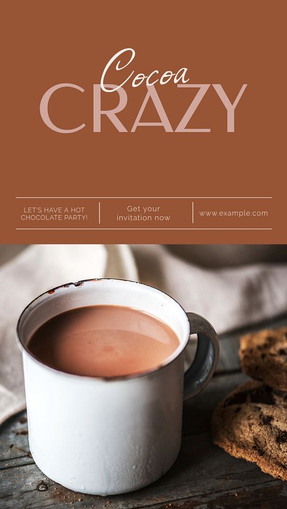 Hot chocolate party Instagram story template, editable social media design