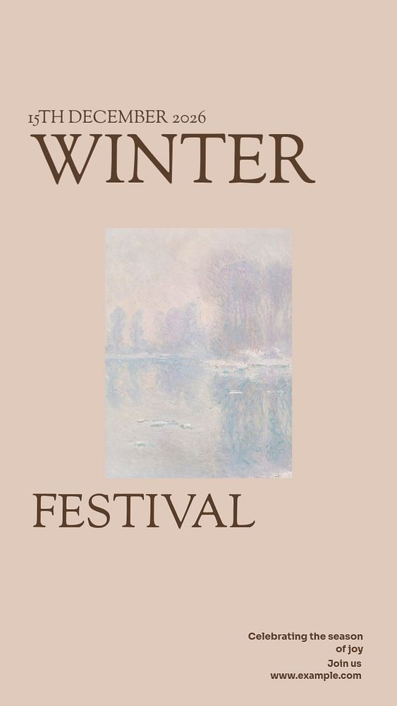 Winter festival Instagram story template, editable social media design