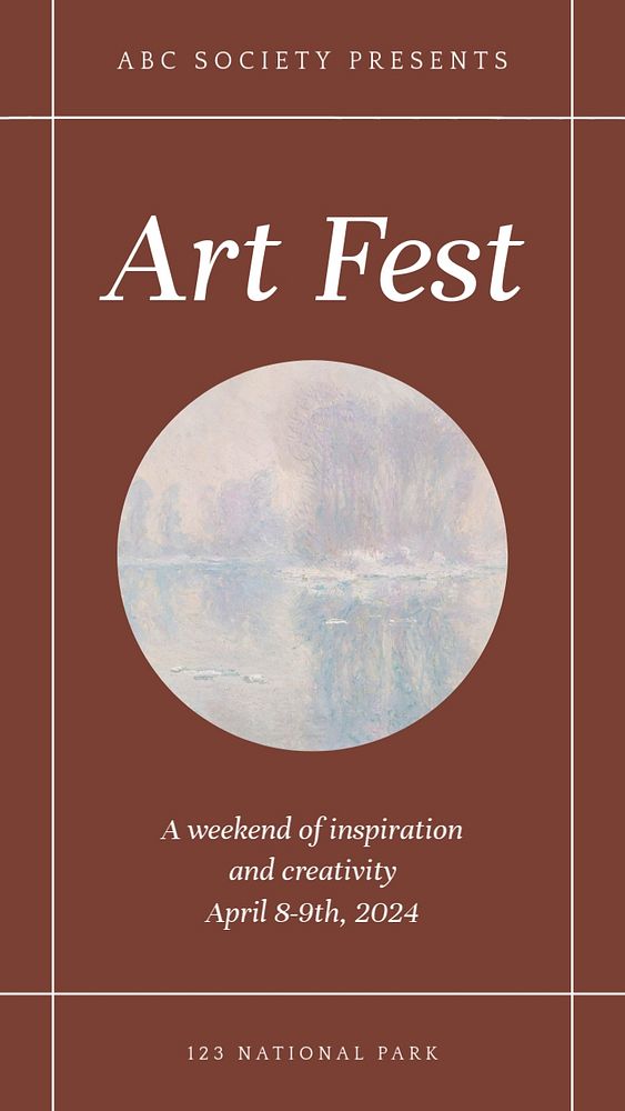 Art festival Instagram story template, editable social media design