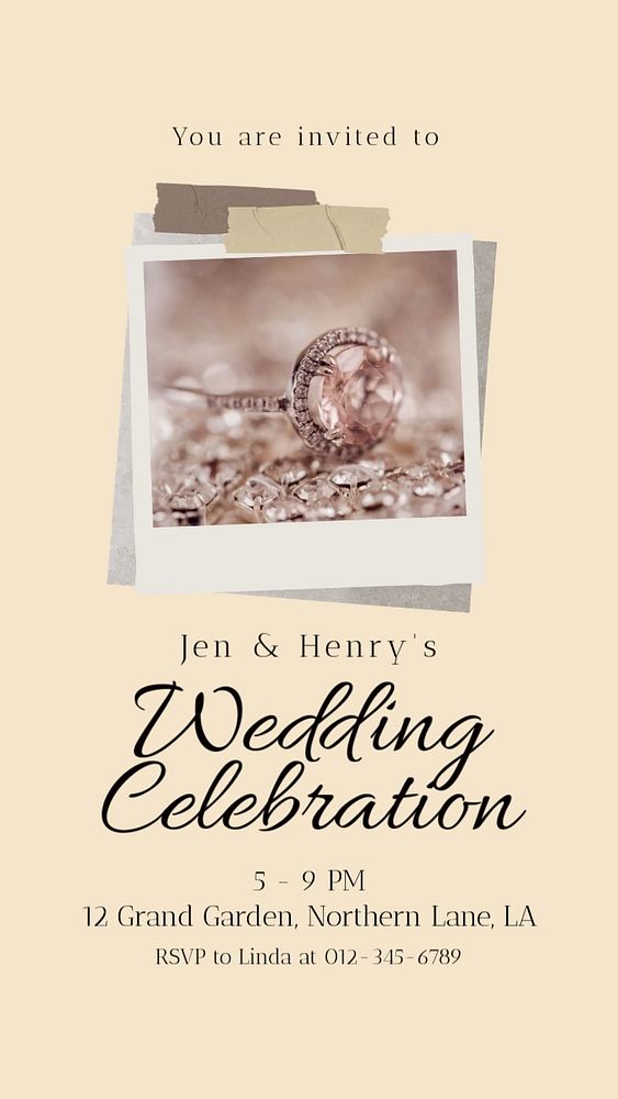 Wedding celebration Instagram story template, editable social media design