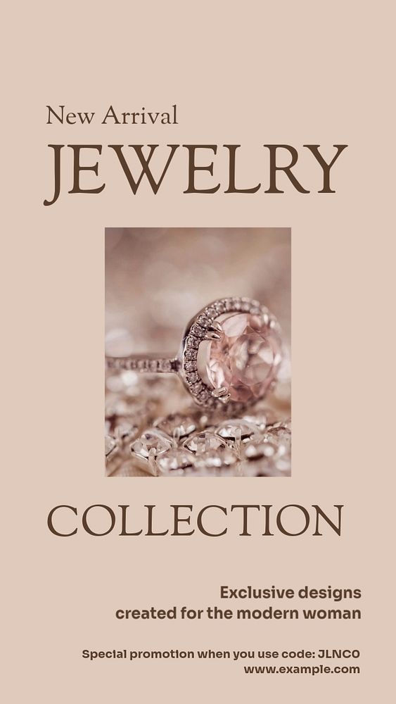 Jewelry collection Instagram story template, editable social media design