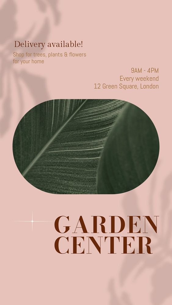 Garden center Instagram story template, editable social media design