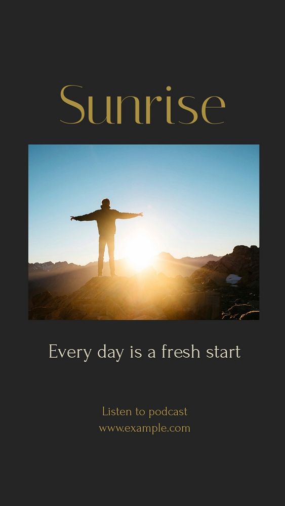 Sunrise Instagram story template, editable social media design