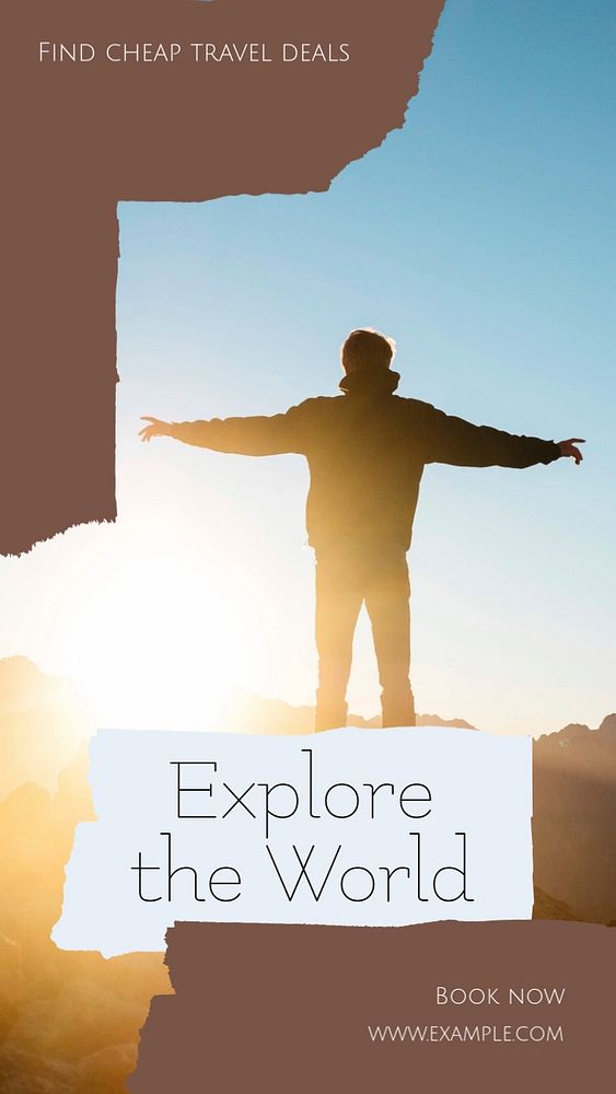 Explore the world Instagram story template, editable social media design