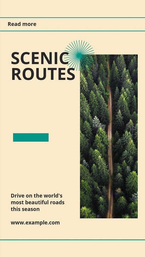 Scenic routes Instagram story template, editable social media design