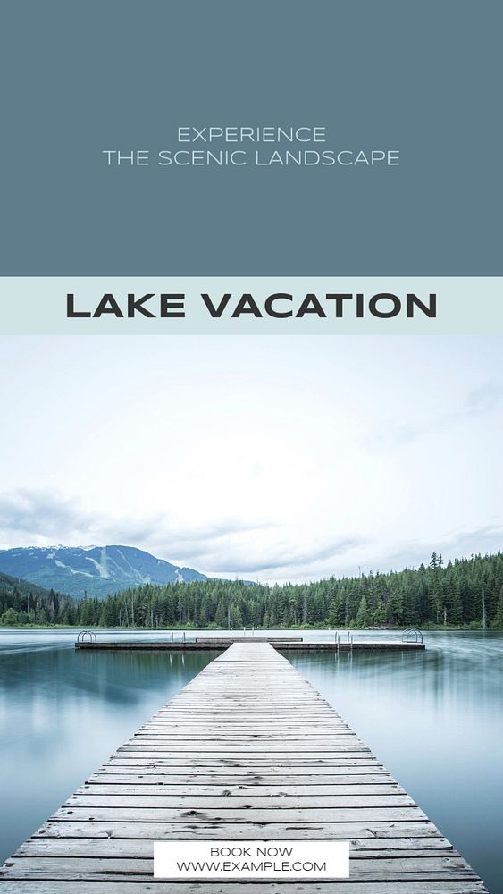 Lake vacation Instagram story template, editable social media design