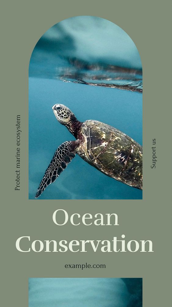 Ocean conservation Instagram story template, editable social media design