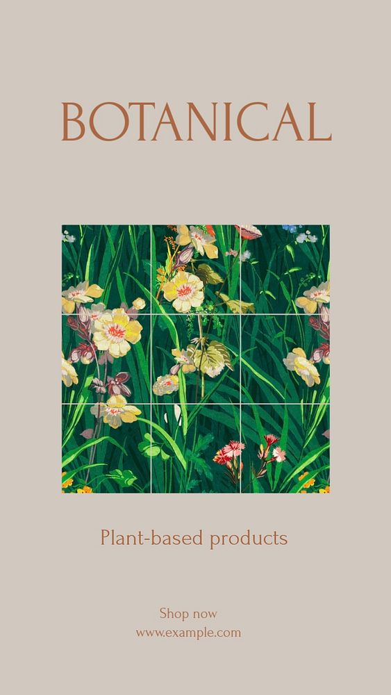 Botanical products Instagram story template, editable social media design