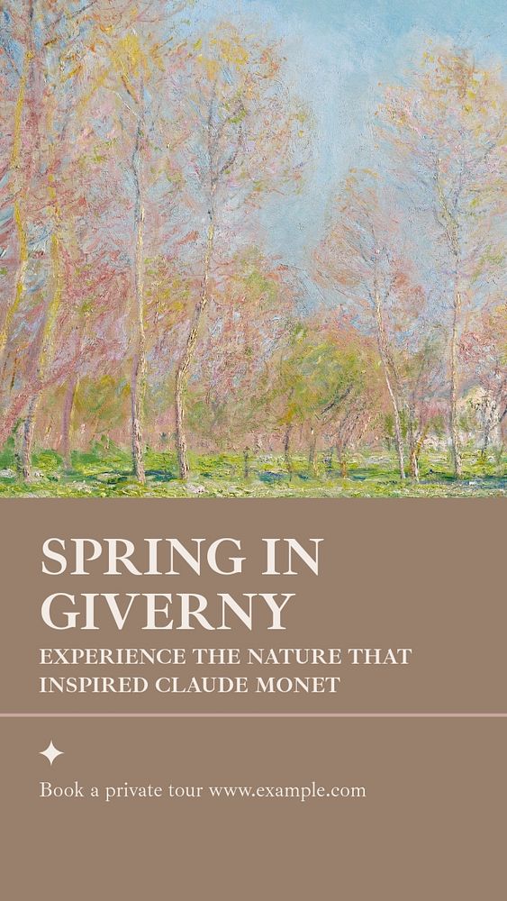 Spring in Giverny Instagram story template, editable social media design