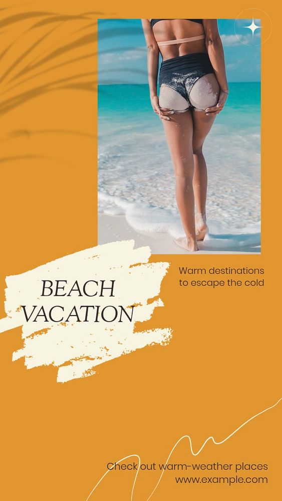 Beach vacation Instagram story template, editable social media design