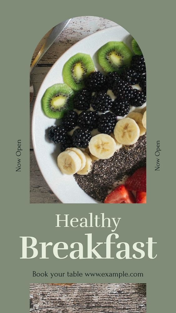 Healthy breakfast Instagram story template, editable social media design