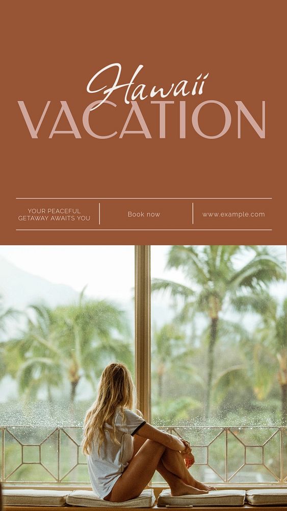 Hawaii vacation Instagram story template, editable social media design