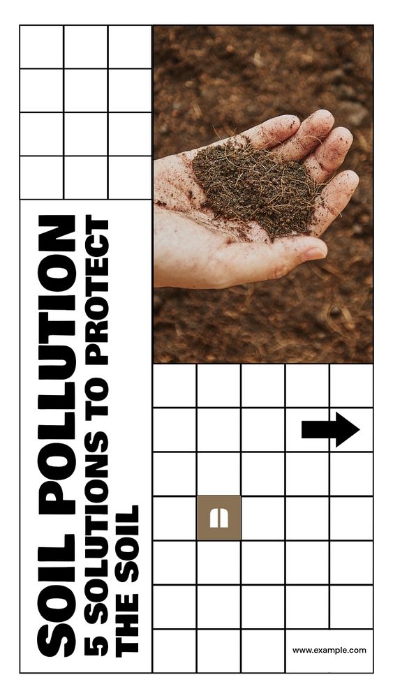 Soil pollution story template, editable social media design