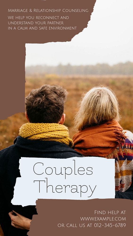 Couples therapy Instagram story template, editable social media design