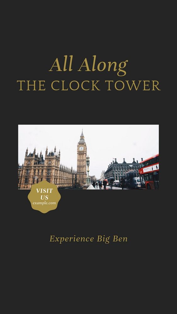 Big ben Instagram story template, editable social media design