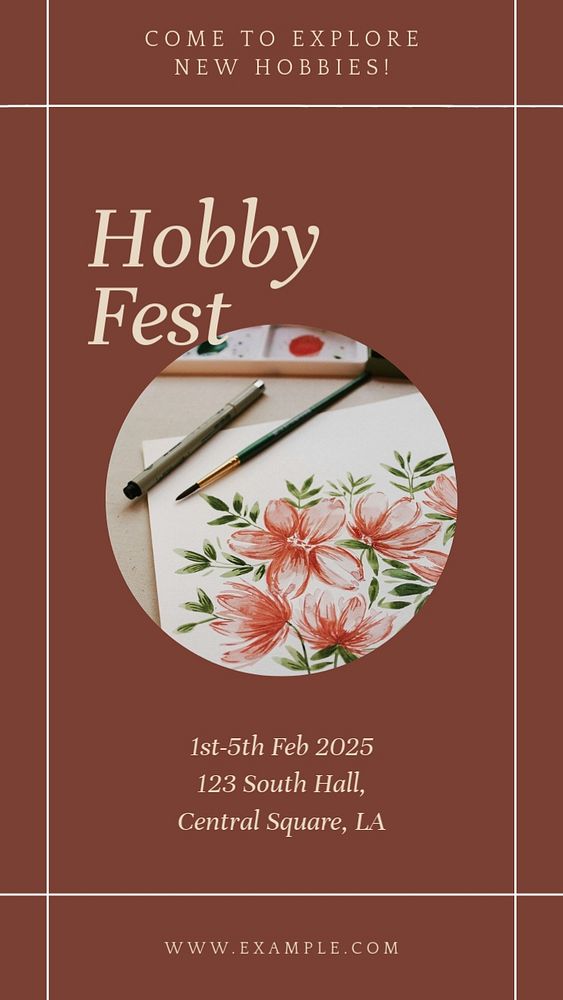 Hobby festival Instagram story template, editable social media design