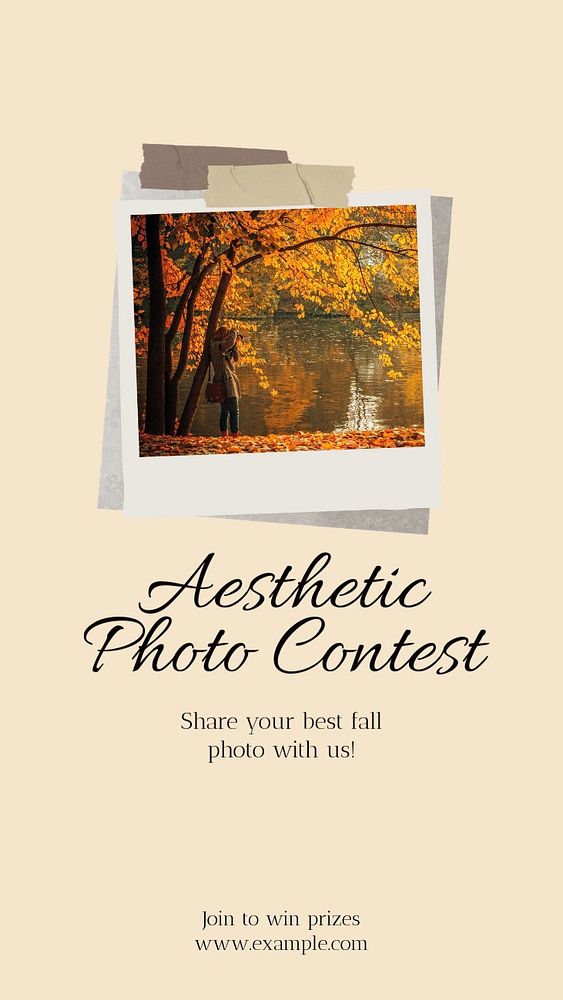 Aesthetic photo contest Instagram story template, editable social media design