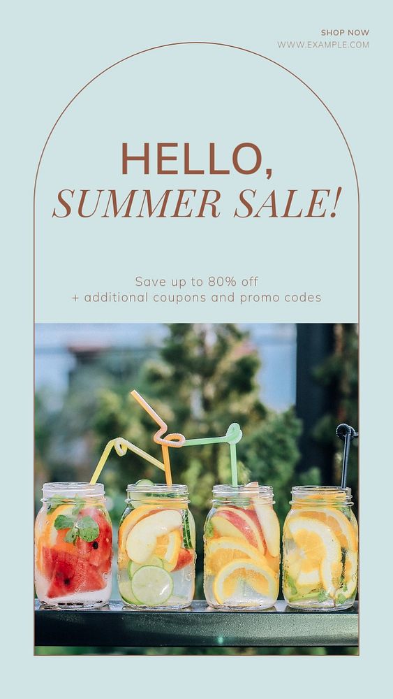 Summer sale Instagram story template, editable social media design