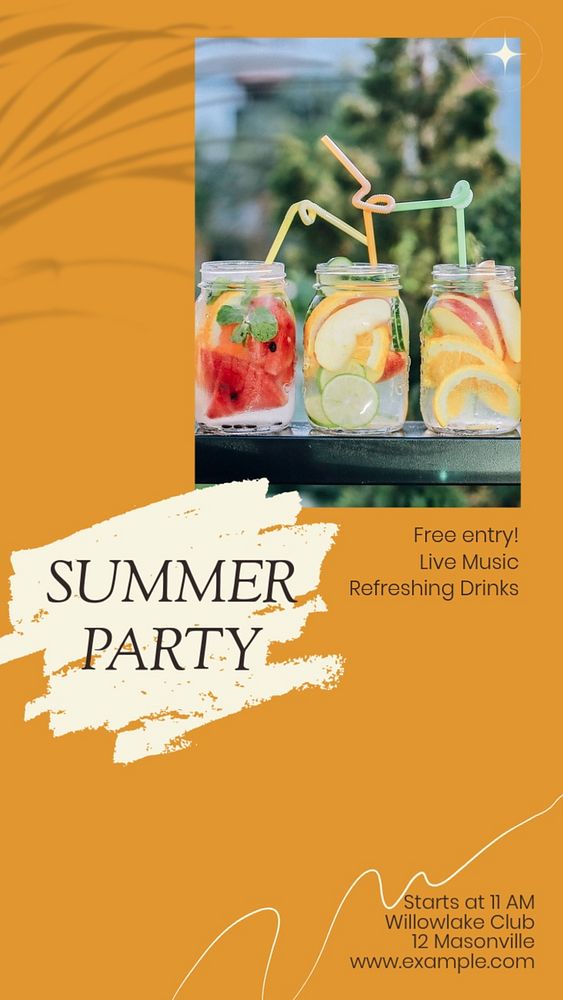 Summer Party Instagram story template, editable social media design