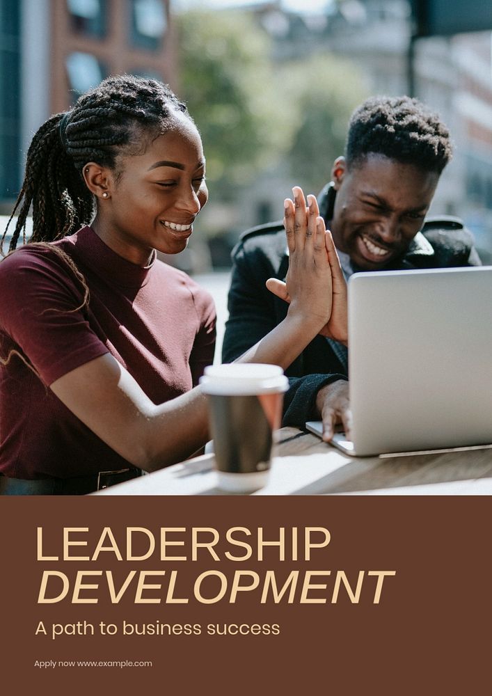 Leadership development poster template, editable text & design