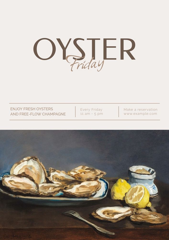 Oyster Friday poster template, editable text & design