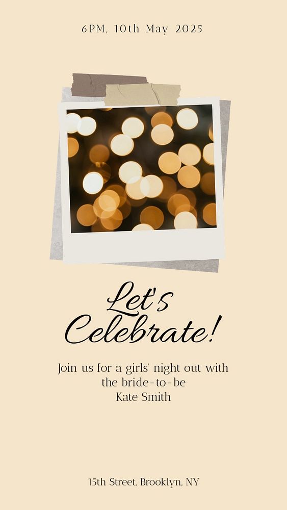 Hen night celebration Instagram story template, editable social media design