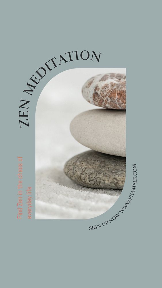 Zen meditation Instagram story template, editable social media design