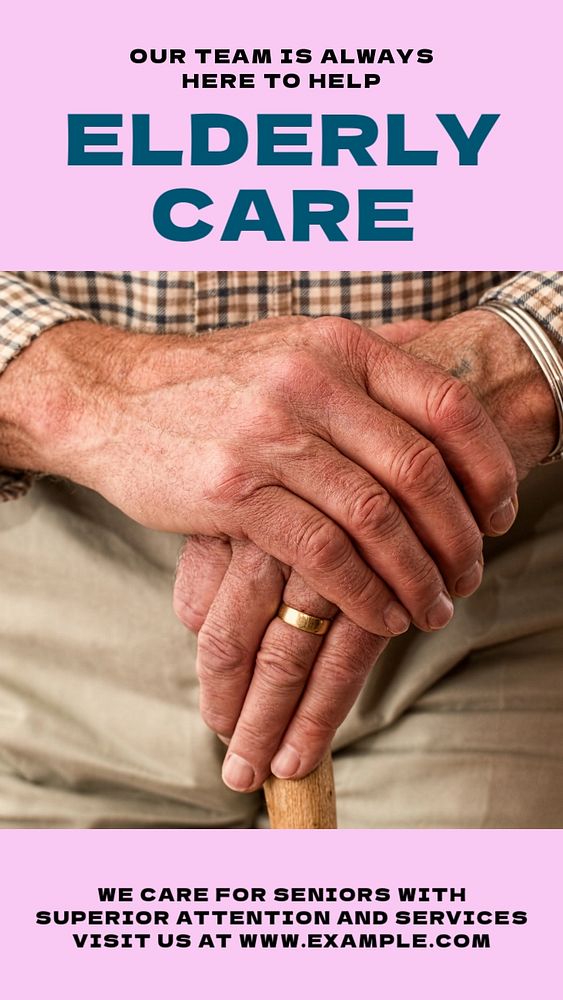 Elderly care story template, editable social media design