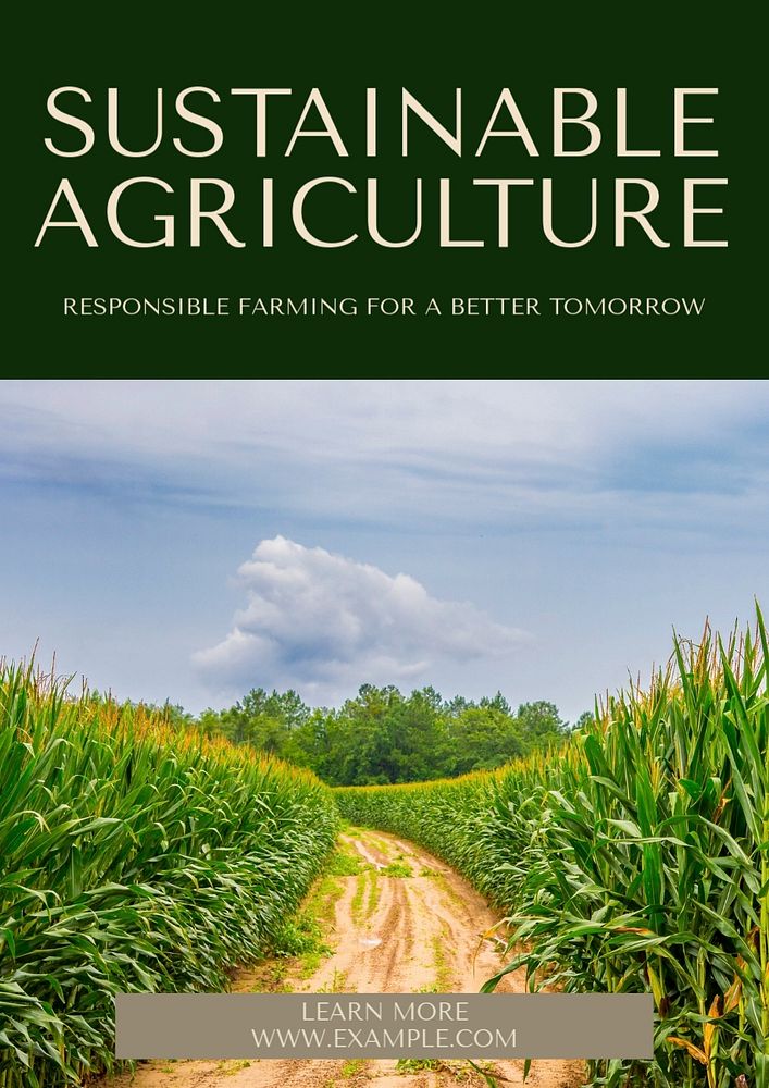 Agriculture, farming poster template