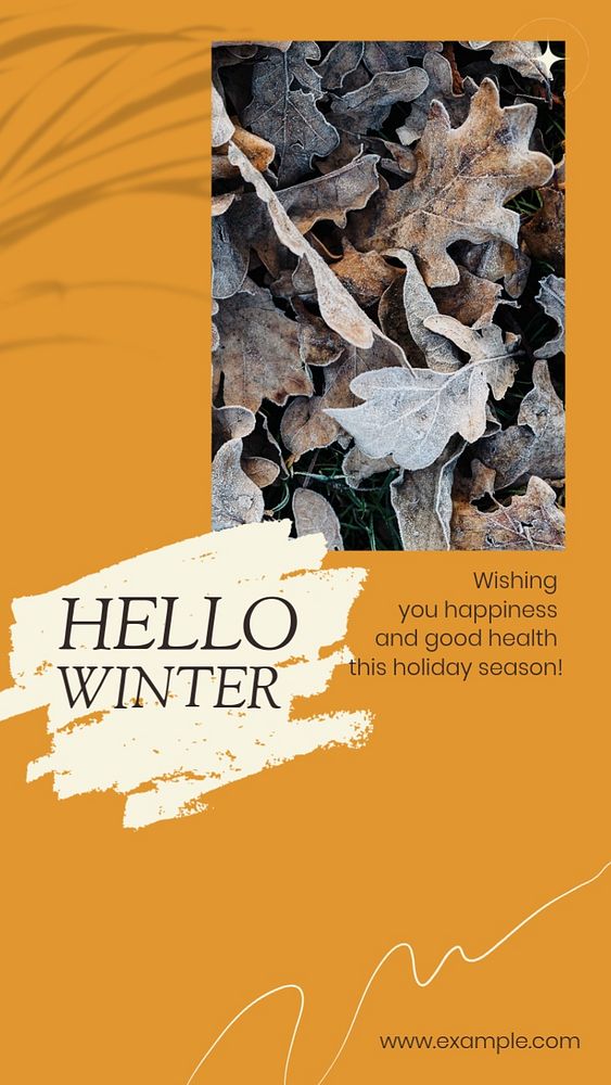 Hello winter wish Instagram story template, editable social media design