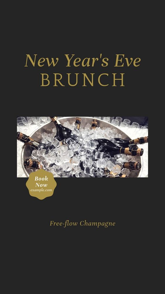 NYE brunch Instagram story template, editable social media design