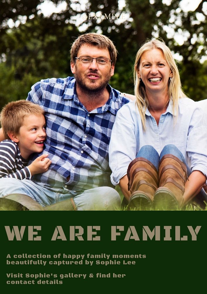 Family photos editable poster template