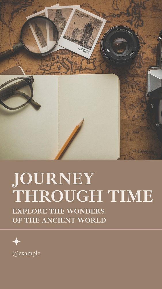 Journey through time Instagram story template, editable social media design