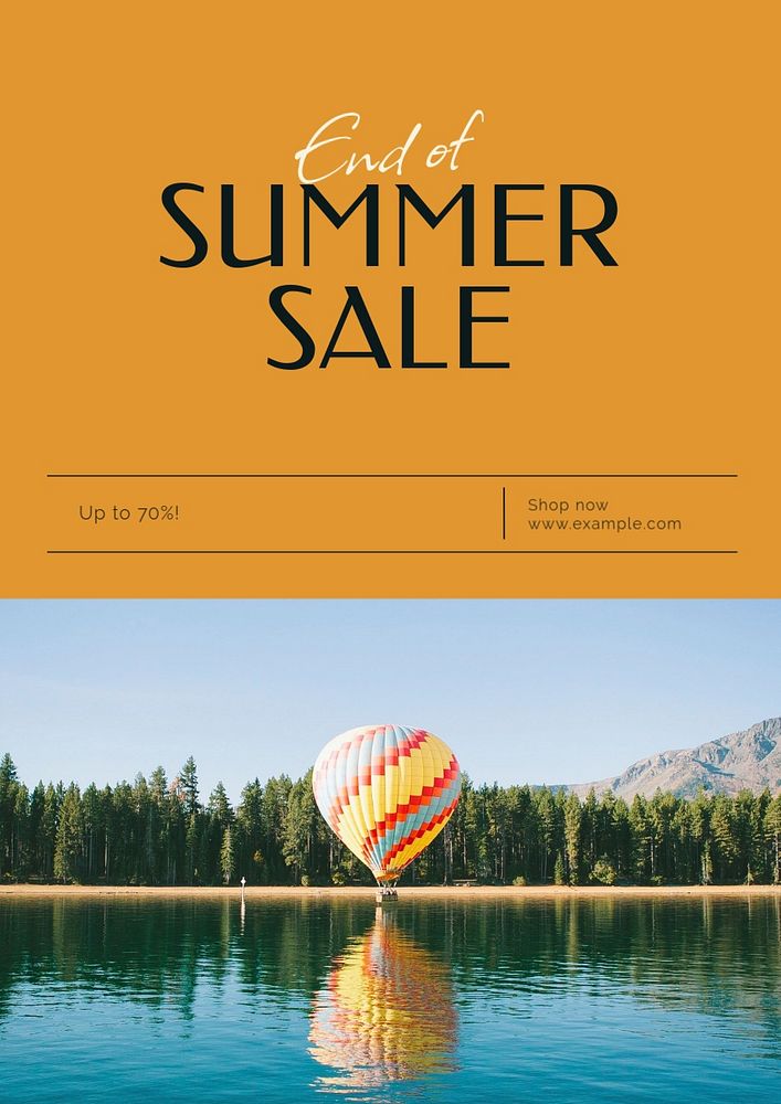 Summer sale poster template, editable text & design