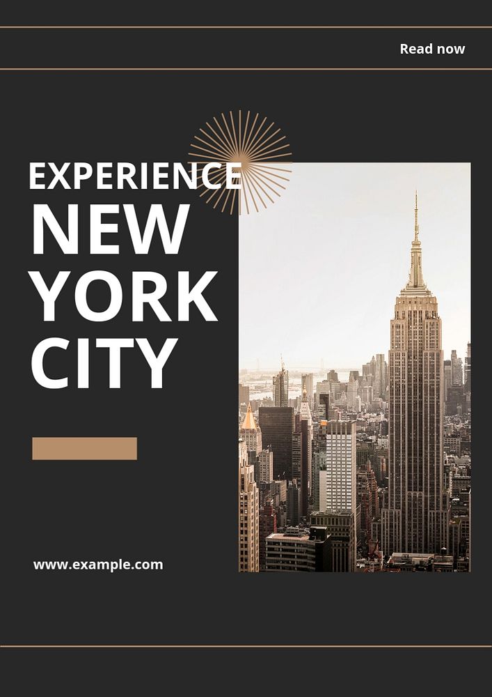 New York city poster template, editable text & design